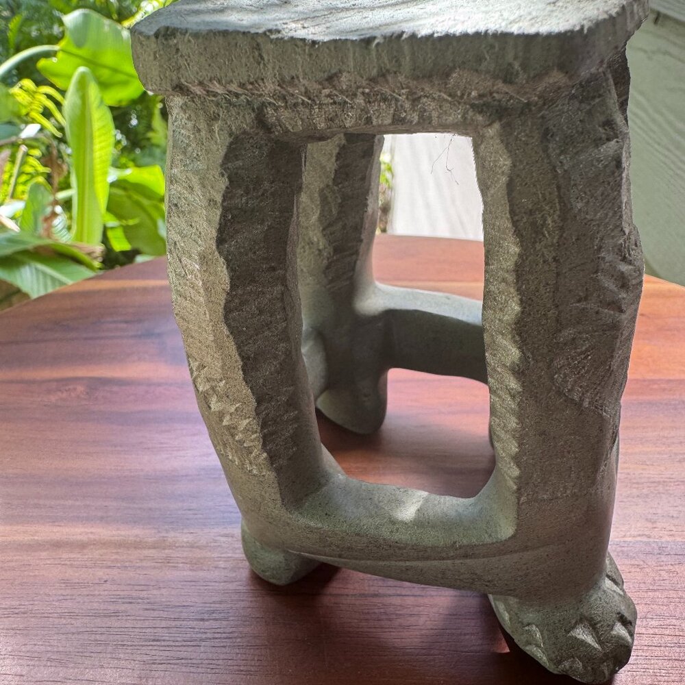 Vintage Ivory Coast Senufo 4.75" Carved Milk Stool, Mid-Century African Art
